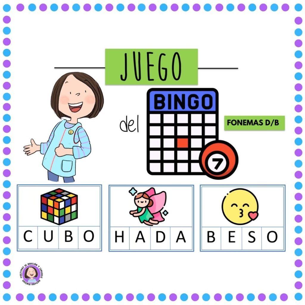 Juego del Bingo fonemas B/D - Maestros de AudiciÃ³n y Lenguaje